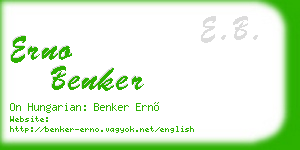 erno benker business card